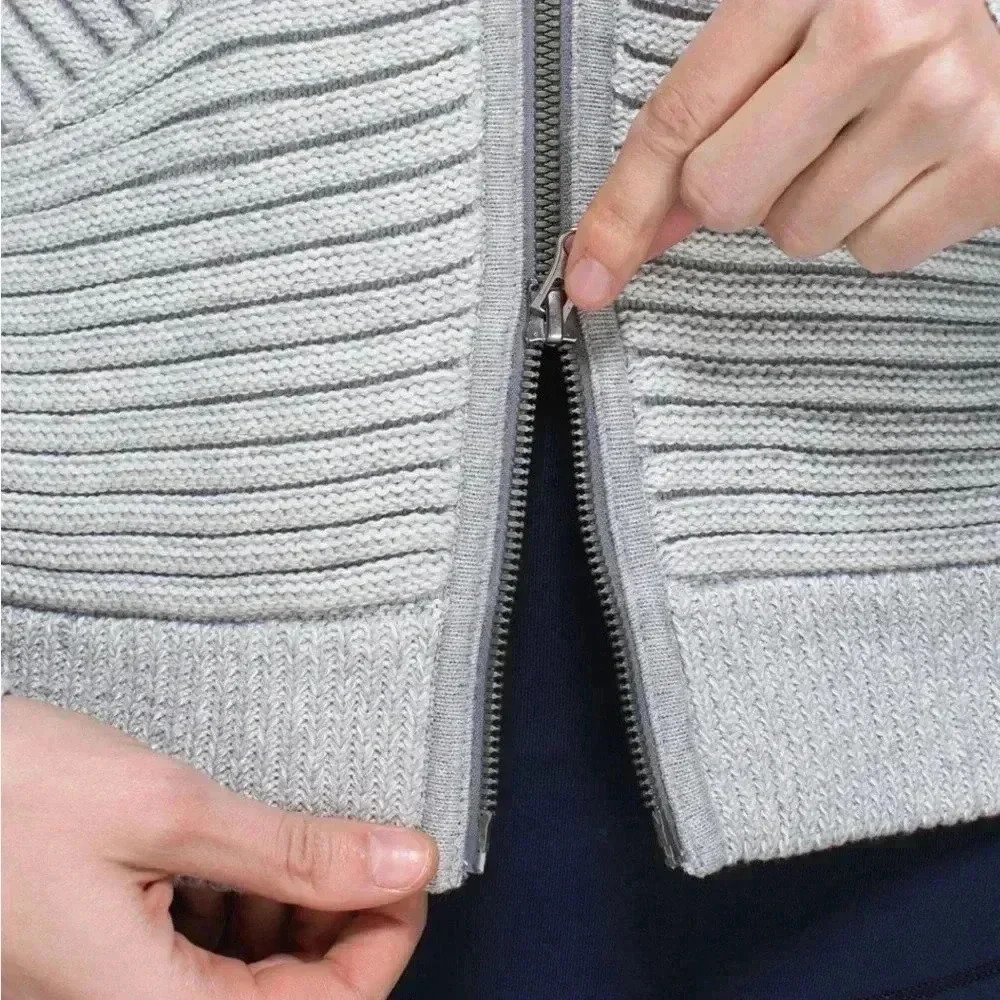 [4/6] Lululemon Embrace Hoodie Knit Heathered  Medium Grey / White - Picture 5 of 12